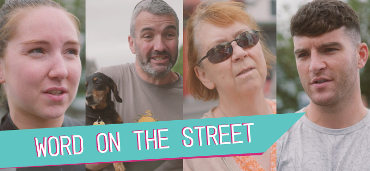 Four close-ups of individuals from our street interview series Word on the Street