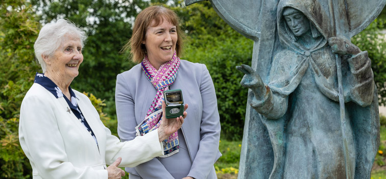 Rite Minehan of the Brigedine Order and Sharon Donnery at launch of new Collector Coin