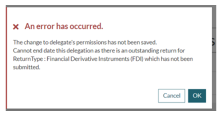 Error message FDI