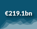 Frontier Statistics image of 219.1 billion euro on a dark blue background